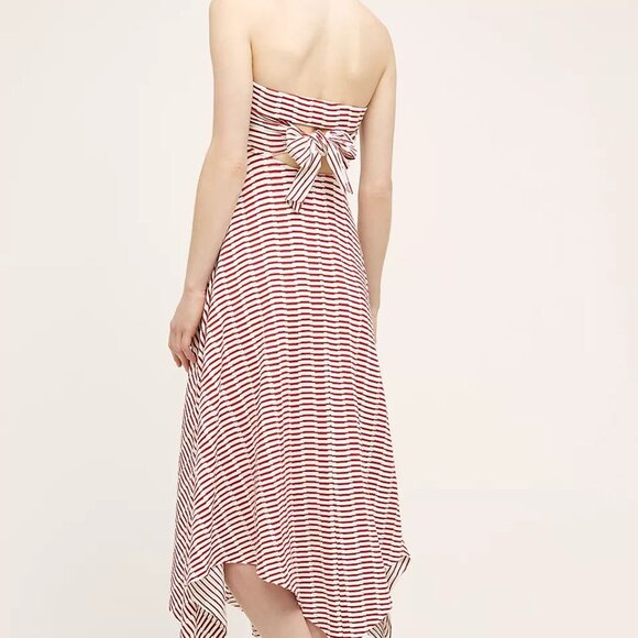 Anthropologie Maeve Caleta Midi Handkerchief Dress Bright Red Size Small - Picture 3 of 4